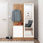 Hanah Home Recibidor Broc Roble y Blanco con Espejo y Perchero